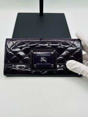 Burberry Quilted Patent Leather Wallet